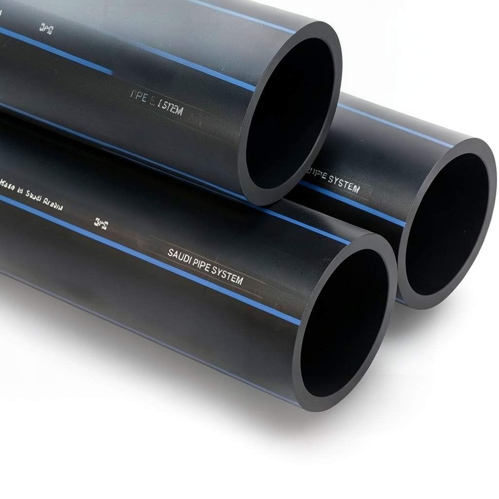 SPS HDPE Pipes PE 80 Pressure 5 Bar Outside Diameter 63 mm Thickness 2.5 mm Black | Saudi Pipes Systems (SPS)