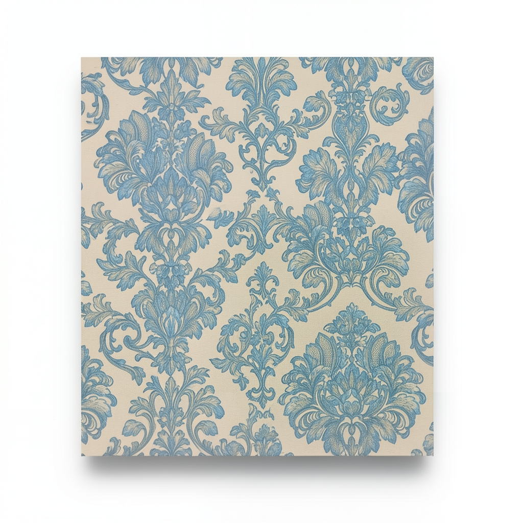 ورق جداري ايطالي لون بيج مع ازرق، 10 م × 0.73 م، موديل 25013
