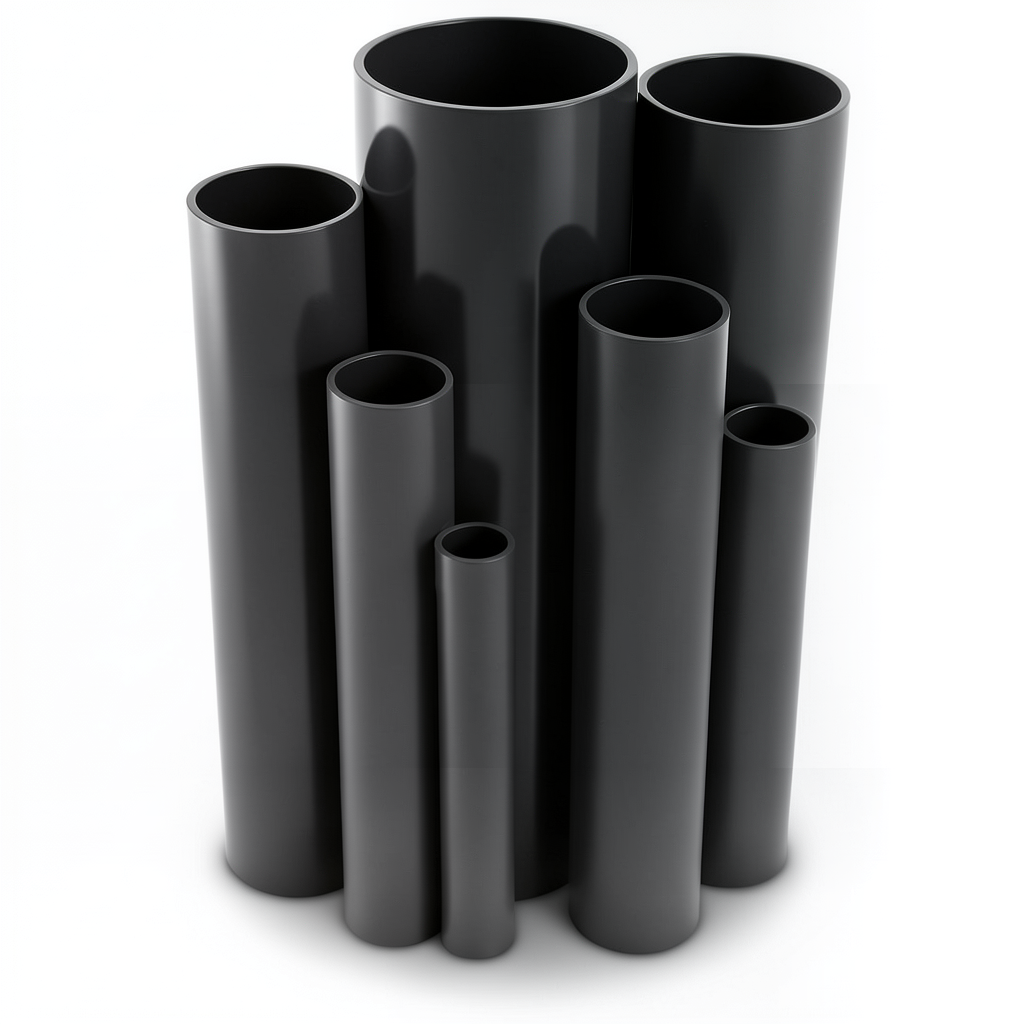 UPVC Pipes Nominal Pressure 16 Bar Outside Diameter 200 mm Thickness 14.9 mm Black
