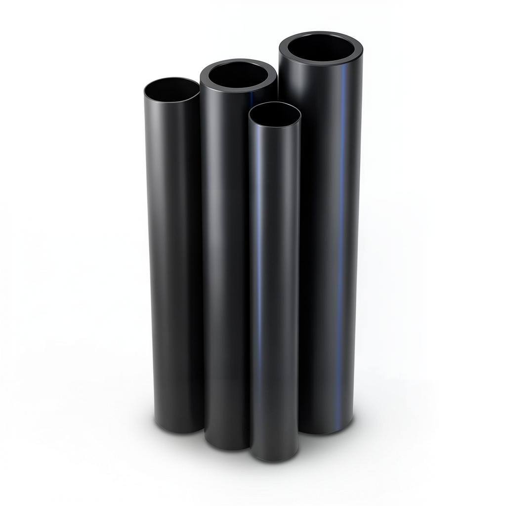 مواسير HDPE PE 100 ضغط 4 بار قطر 710 مم سمك 17.4 مم لون أسود