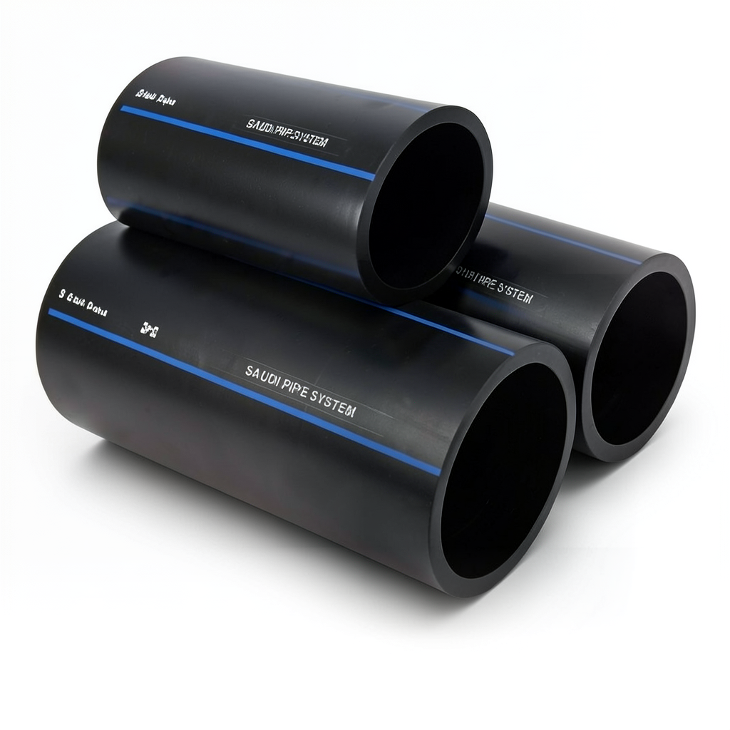 SPS HDPE Pipes PE 80 Pressure 8 Bar Outside Diameter 75 mm Thickness 4.5 mm Black | Saudi Pipes Systems (SPS)