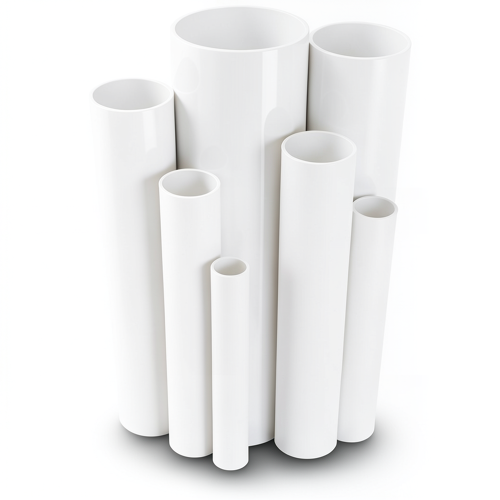 مواسير UPVC ضغط 2.5 بار قطر 200 مم سمك 1.8 مم أبيض