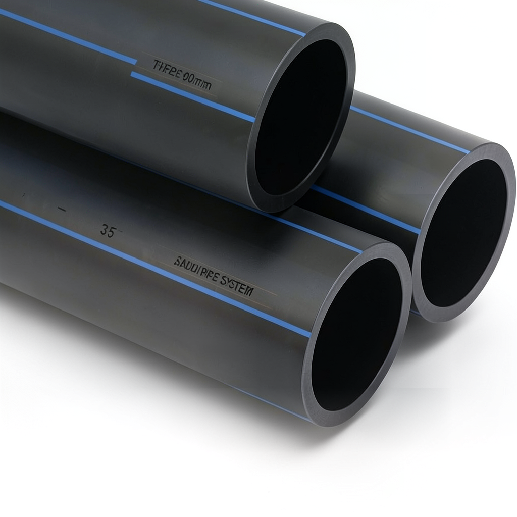 SPS HDPE Pipes PE 80 Pressure 5 Bar Outside Diameter 90 mm Thickness 3.5 mm Black | Saudi Pipes Systems (SPS)