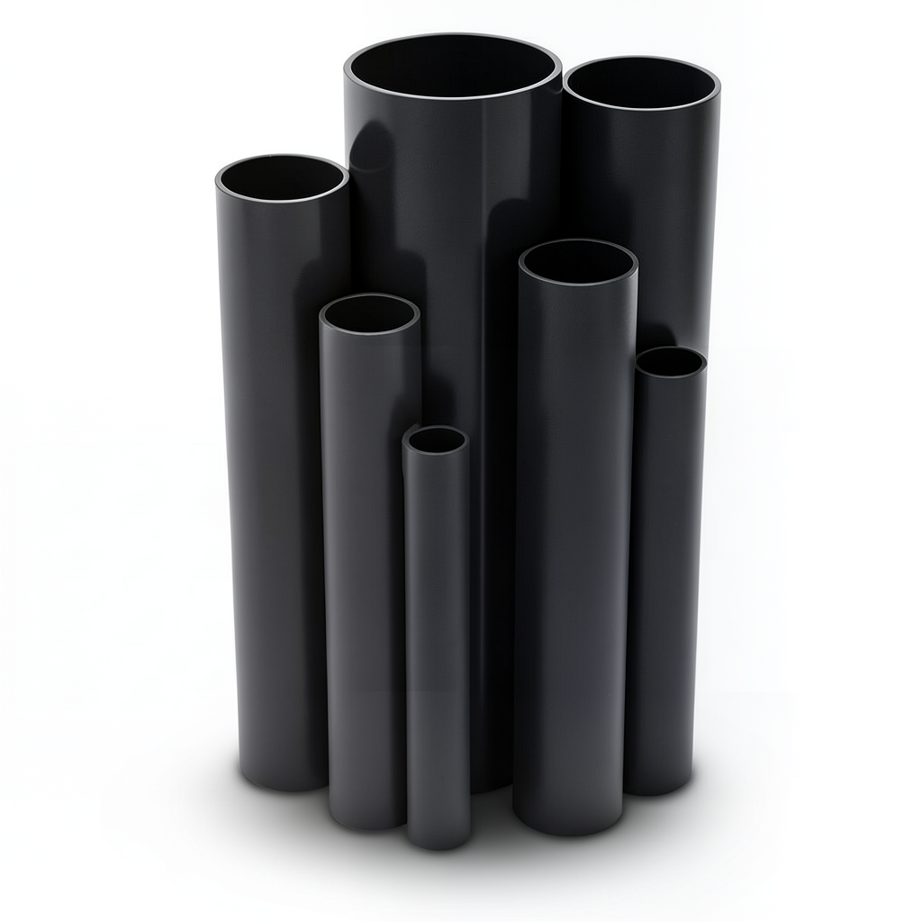مواسير UPVC ضغط 16 بار قطر خارجي 160 مم سمك 11.9 مم لون اسود