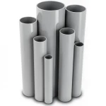 مواسير UPVC ضغط 2.5 بار قطر خارجي 200 مم سمك 1.8 مم لون رمادي
