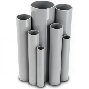 مواسير UPVC ضغط 2.5 بار قطر خارجي 200 مم سمك 1.8 مم لون رمادي