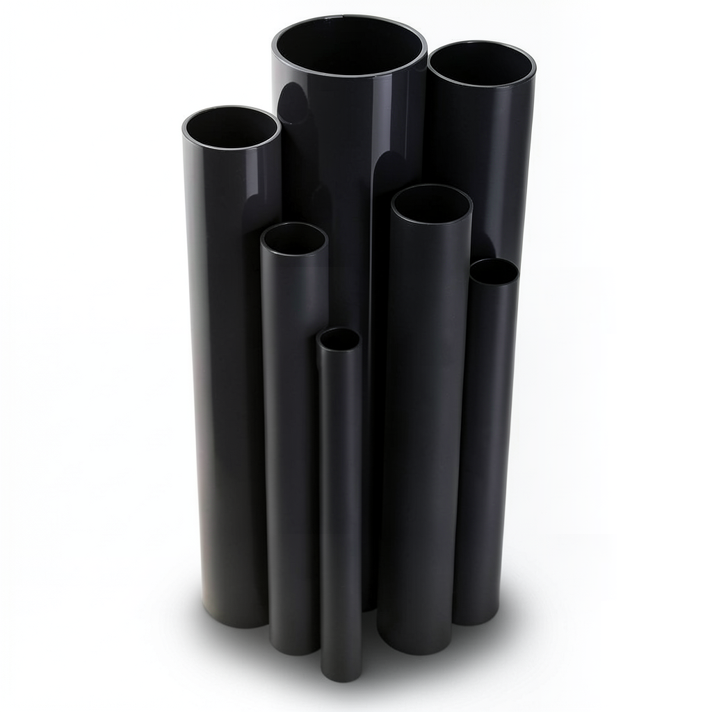 UPVC Pipes Nominal Pressure 2.5 Bar Outside Diameter 200 mm Thickness 1.8 mm Black