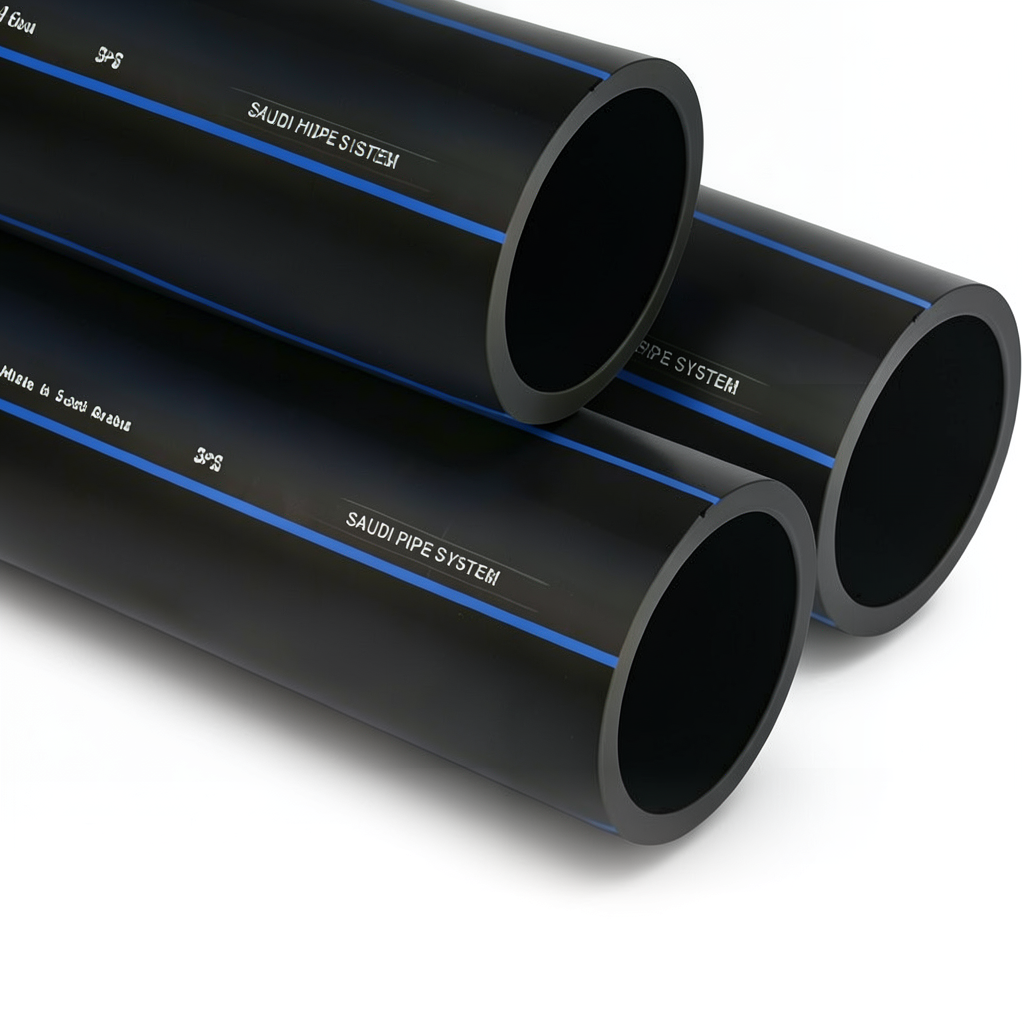 SPS HDPE Pipes PE 80 Pressure 5 Bar Outside Diameter 110 mm Thickness 4.2 mm Black | Saudi Pipes Systems (SPS)