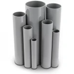 UPVC Pipes 10 Bar Pressure 200 mm Diameter 9.6 mm Thickness Gray