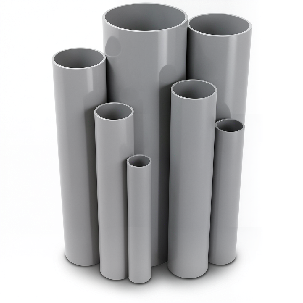 UPVC Pipes 16 Bar Pressure 200 mm Diameter 14.9 mm Thickness Gray