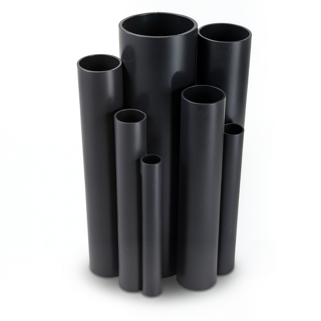 UPVC Pipes Nominal Pressure 6 Bar Outside Diameter 200 mm Thickness 5.9 mm Black