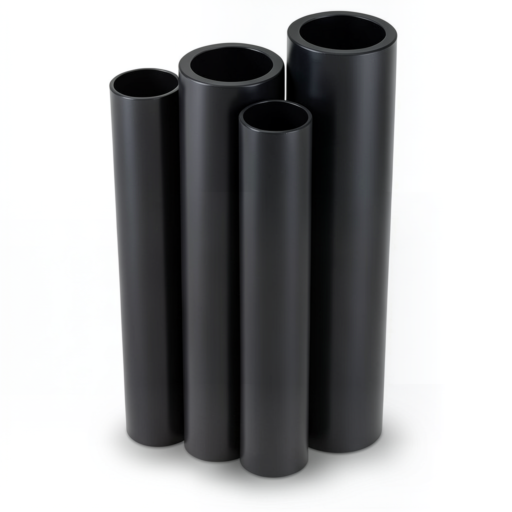 HDPE Pipes PE 80 Pressure 5 Bar Outer Diameter 200 mm Thickness 7.7 mm Black