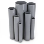 UPVC Pipes 10 Bar Pressure 200 mm Diameter 9.6 mm Thickness Gray