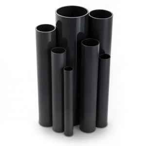 مواسير UPVC ضغط 10 بار قطر خارجي 200 مم سمك 9.6 مم لون اسود
