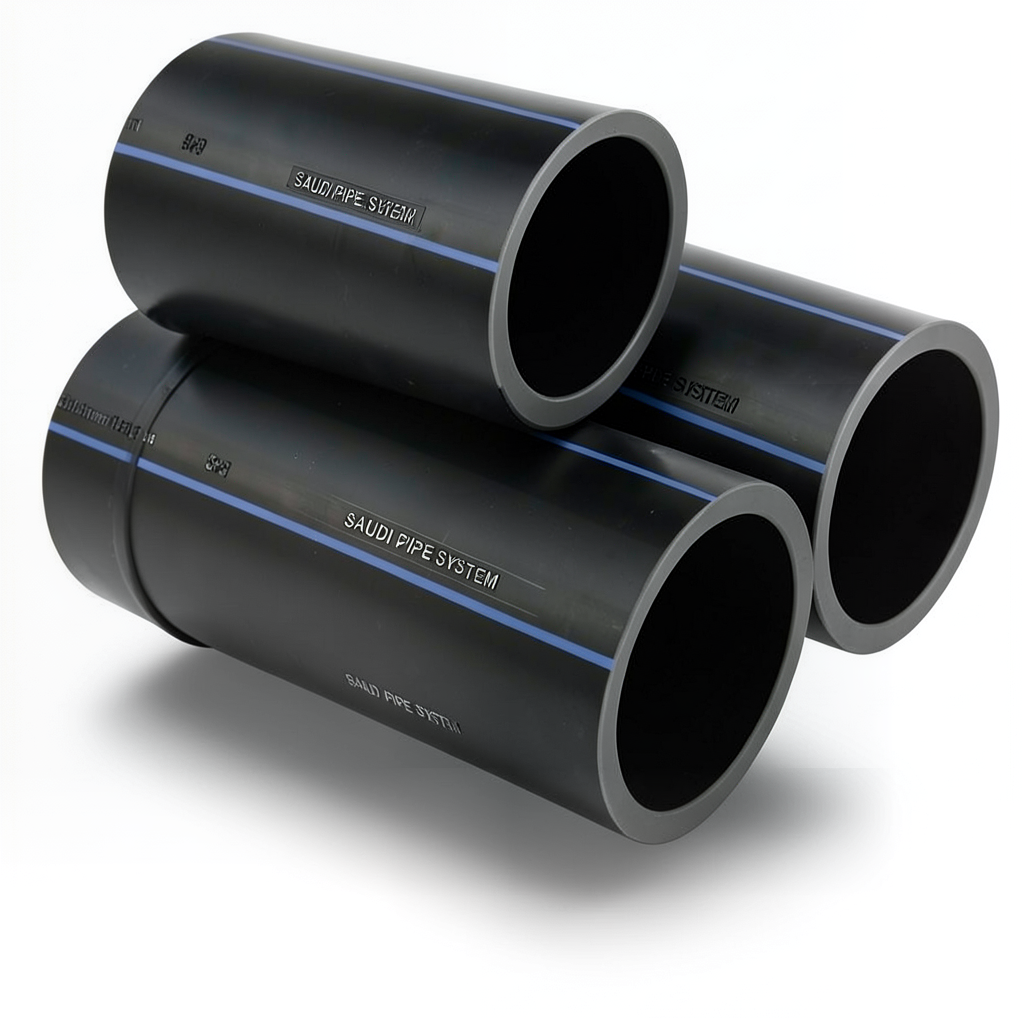 SPS HDPE Pipes PE 80 Pressure 8 Bar Outside Diameter 125 mm Thickness 7.4 mm Black | Saudi Pipes Systems (SPS)