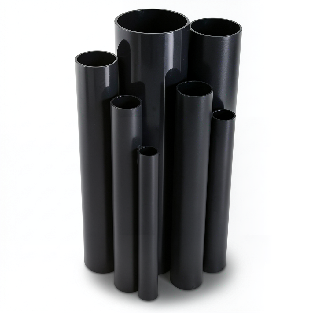 UPVC Pipes Nominal Pressure 16 Bar Outside Diameter 200 mm Thickness 14.9 mm Black