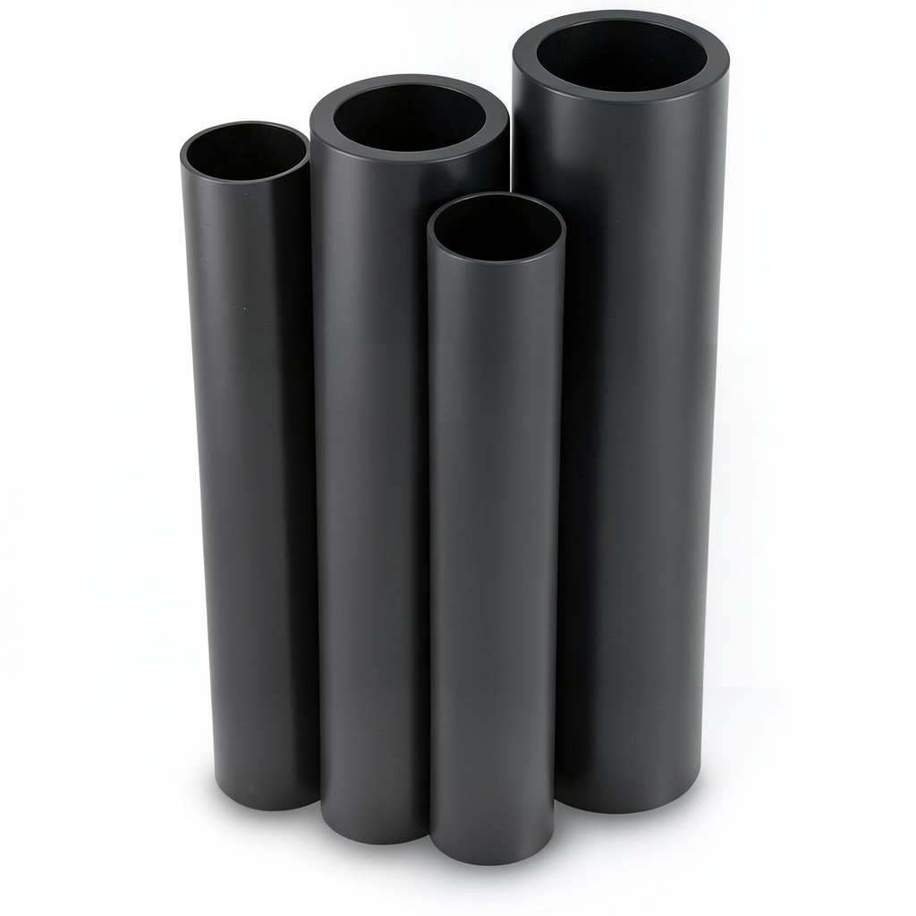 مواسير HDPE PE 100 ضغط 4 بار قطر 710 مم سمك 17.4 مم لون أسود
