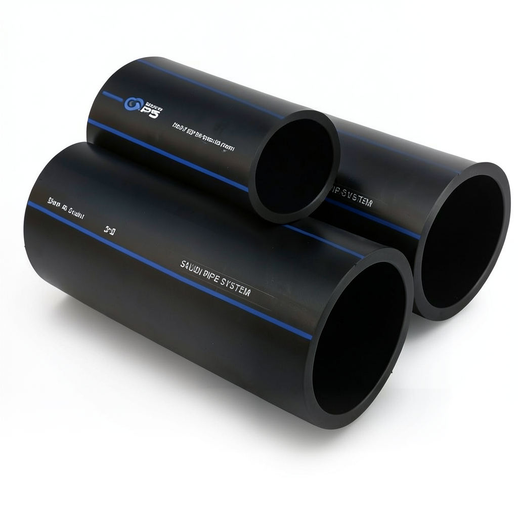 SPS HDPE Pipes PE 80 Pressure 5 Bar Outside Diameter 90 mm Thickness 3.5 mm Black | Saudi Pipes Systems (SPS)