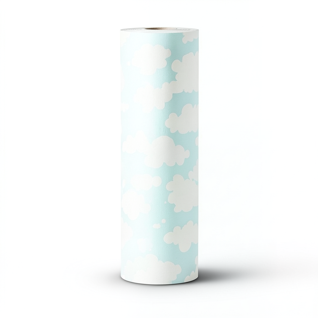 American Wall Covering Youth & Children 10m x 0.53m Off White Blue