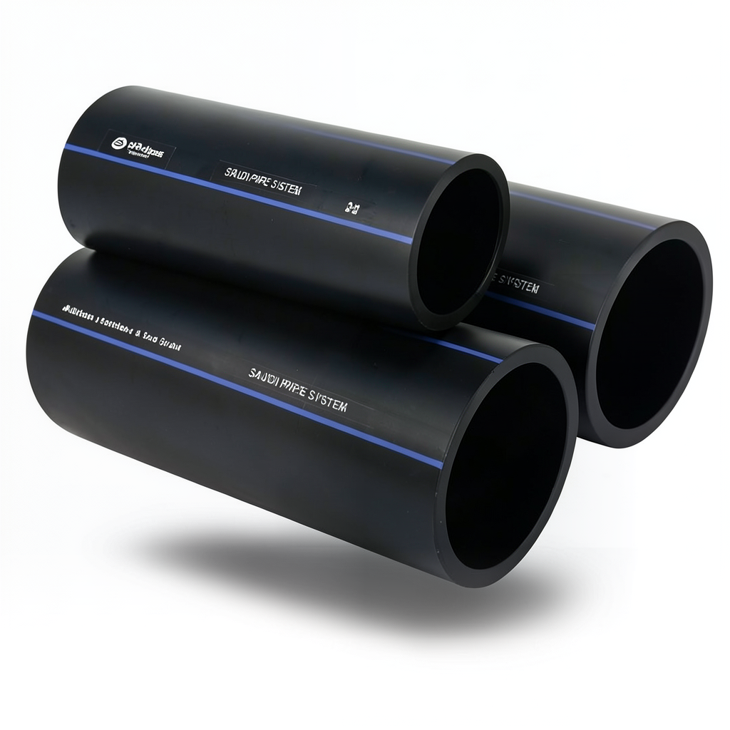 SPS HDPE Pipes PE 80 Pressure 12.5 Bar Outside Diameter 140 mm Thickness 12.7 mm Black | Saudi Pipes Systems (SPS)