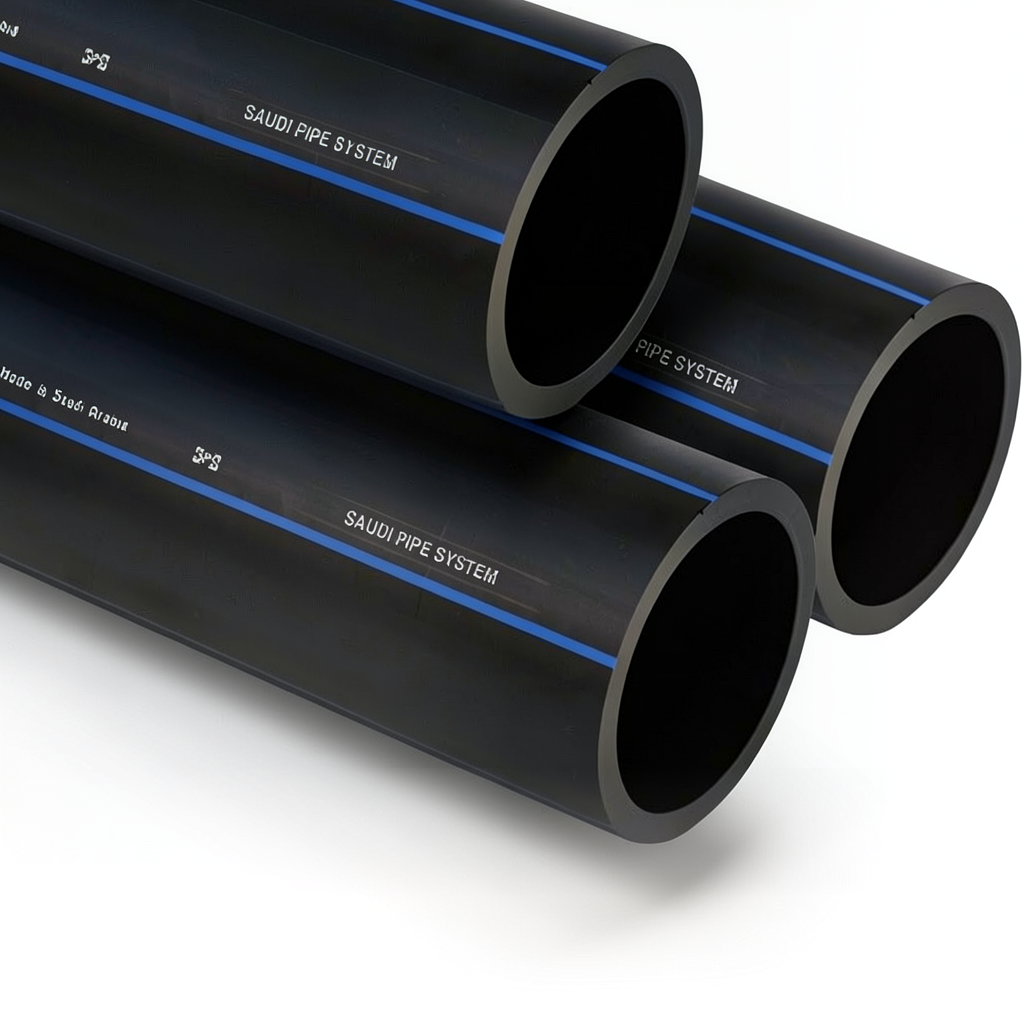 SPS HDPE Pipes PE 80 Pressure 8 Bar Outside Diameter 75 mm Thickness 4.5 mm Black | Saudi Pipes Systems (SPS)