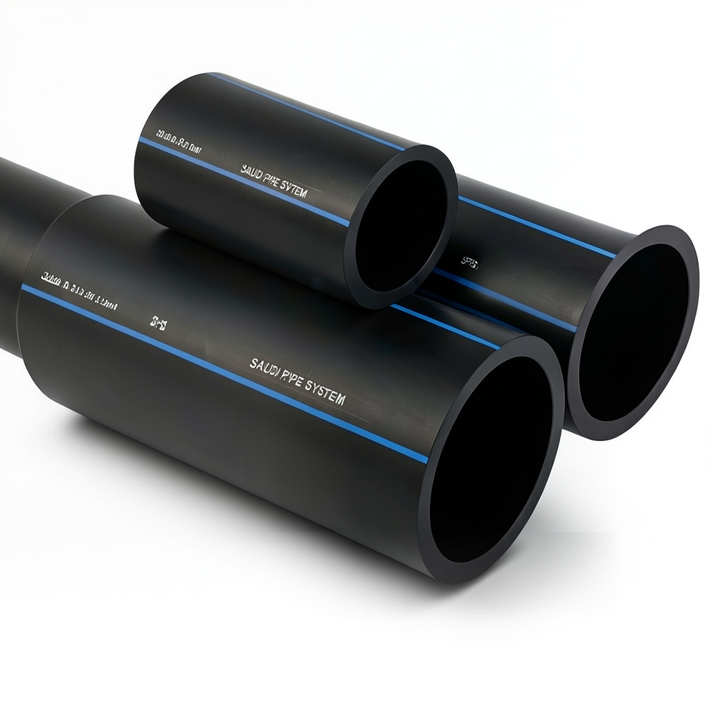 SPS HDPE Pipes PE 80 Pressure 5 Bar Outside Diameter 90 mm Thickness 3.5 mm Black | Saudi Pipes Systems (SPS)