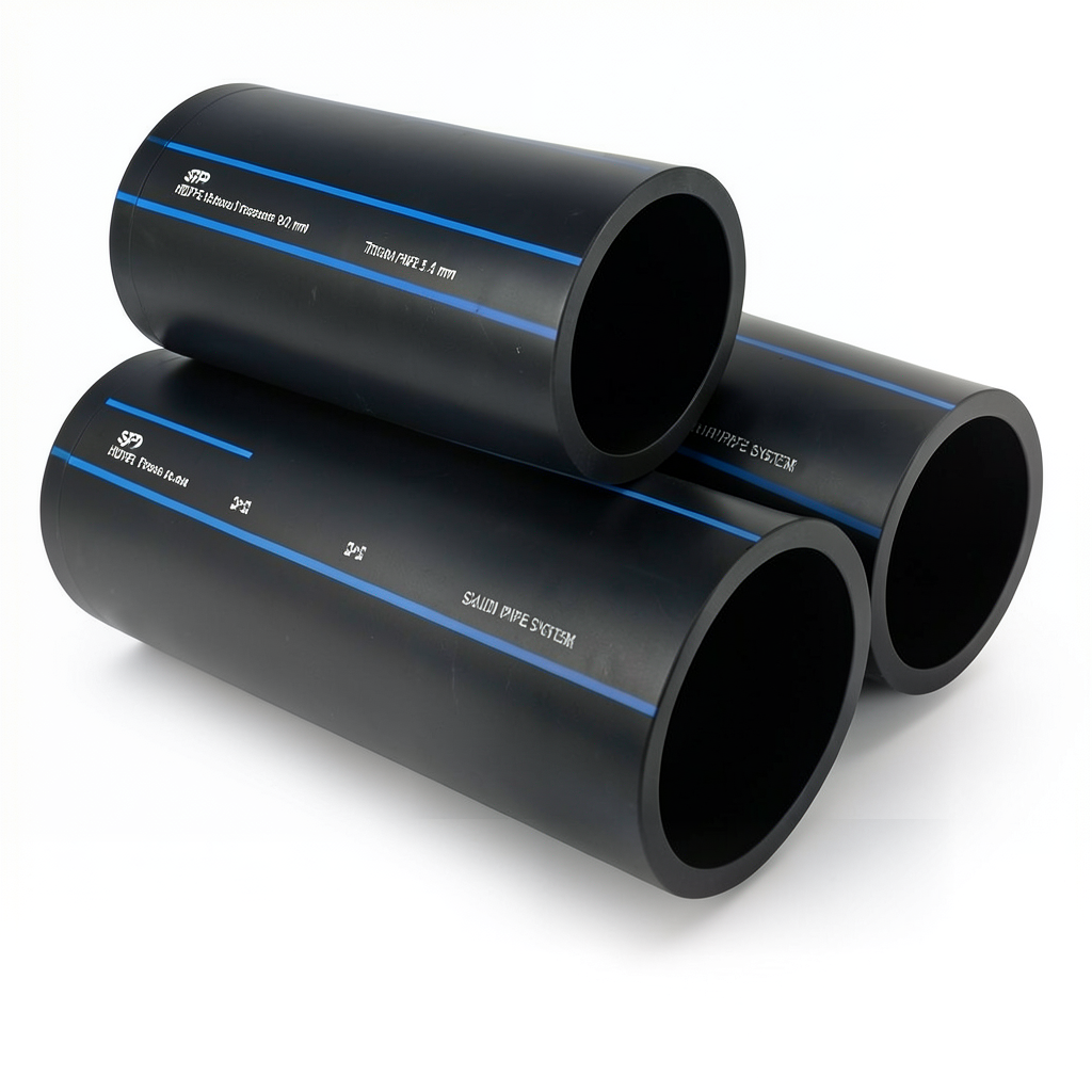 SPS HDPE Pipes PE 80 Pressure 8 Bar Outside Diameter 90 mm Thickness 5.4 mm Black | Saudi Pipes Systems (SPS)