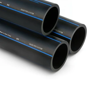 أنابيب HDPE السعودي PE 80 ضغط 8 بار قطر خارجي 110 مم سمك 6.6 مم لون اسود | مصنع أنظمة الانابيب السعودي (SPS)