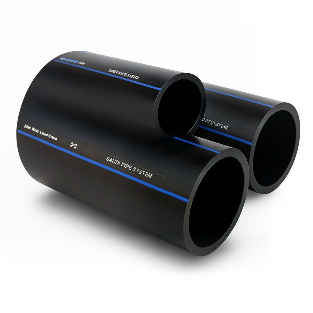 SPS HDPE Pipe PE 80 Pressure 12.5 Bar Outside Diameter 110 mm Thickness 10 mm Black | Saudi Pipes Systems (SPS)