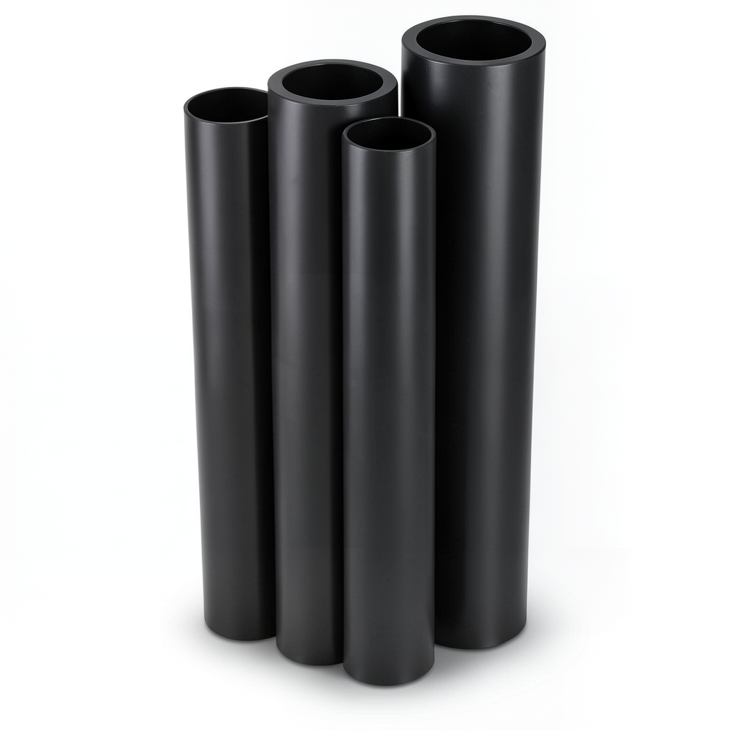HDPE Pipes PE 80 Pressure 5 Bar Outer Diameter 630 mm Thickness 24.1 mm Black