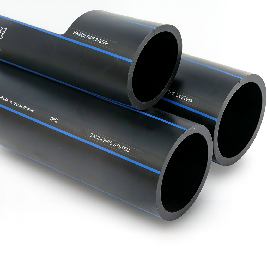 SPS HDPE Pipes PE 80 Pressure 5 Bar Outside Diameter 125 mm Thickness 4.8 mm Black | Saudi Pipes Systems (SPS)