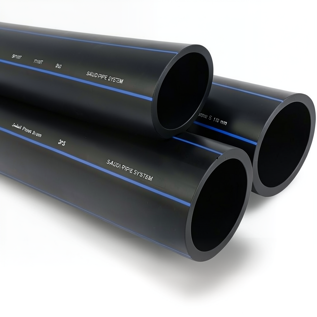 SPS HDPE Pipes PE 80 Pressure 5 Bar Outside Diameter 110 mm Thickness 4.2 mm Black | Saudi Pipes Systems (SPS)