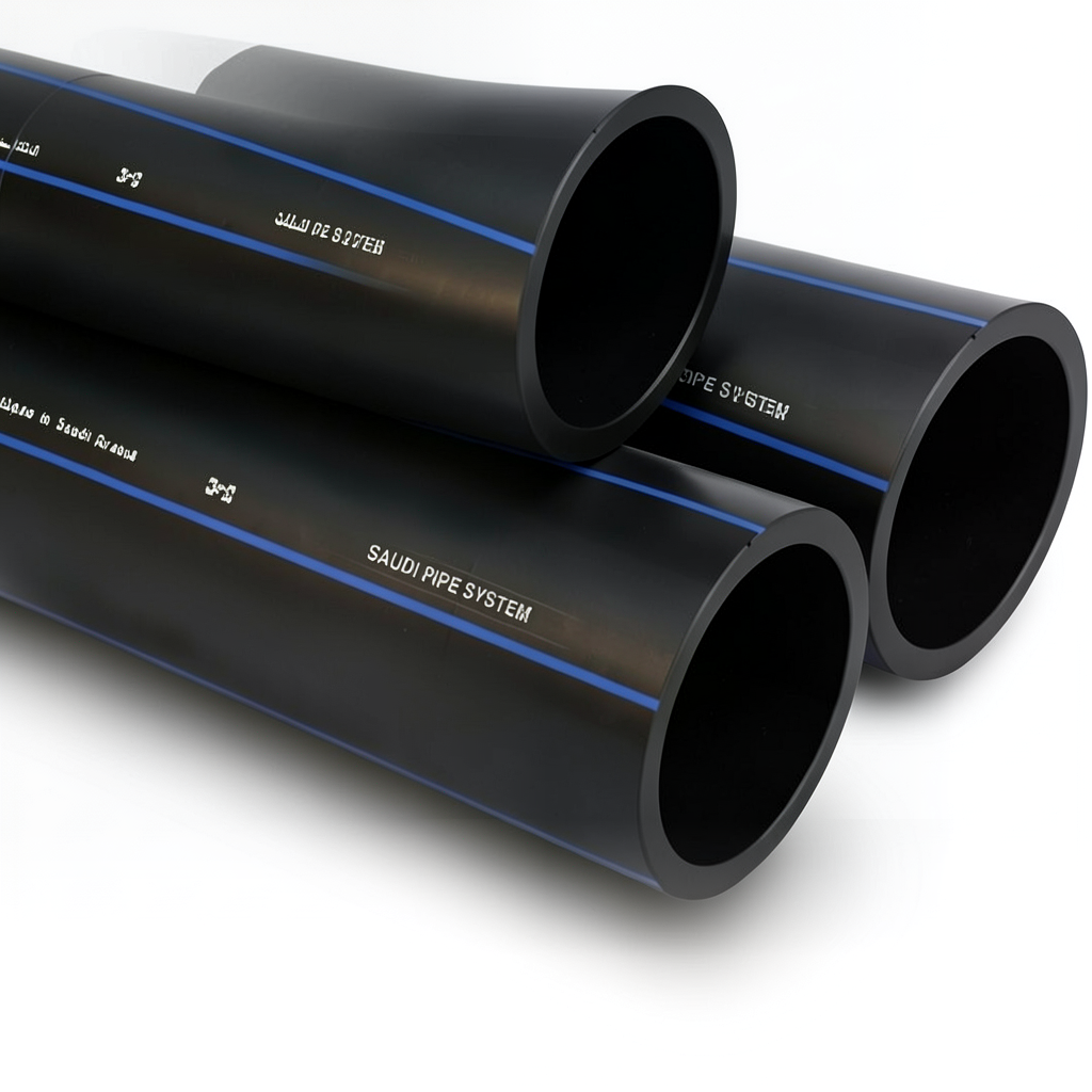 أنابيب HDPE PE 80 ضغط 12.5 بار قطر خارجي 125 مم سمك 11.4 مم لون أسود | مصنع أنظمة الانابيب السعودي (SPS)