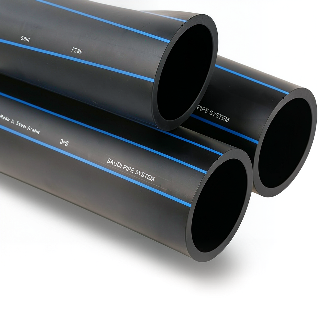 SPS HDPE Pipes PE 80 Pressure 5 Bar Outside Diameter 125 mm Thickness 4.8 mm Black | Saudi Pipes Systems (SPS)