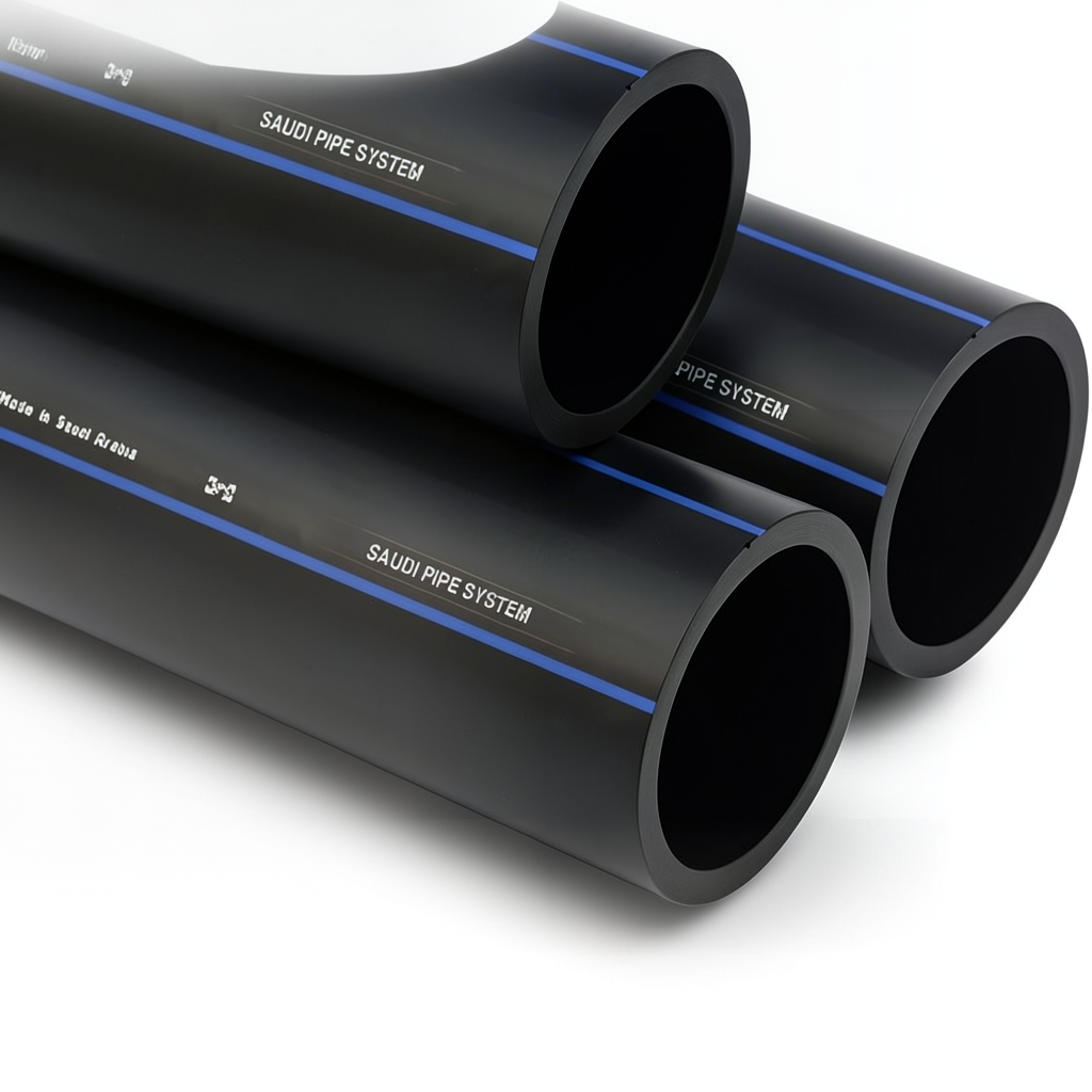 SPS HDPE Pipes PE 80 Pressure 5 Bar Outside Diameter 160 mm Thickness 6.2 mm Black | Saudi Pipes Systems (SPS)