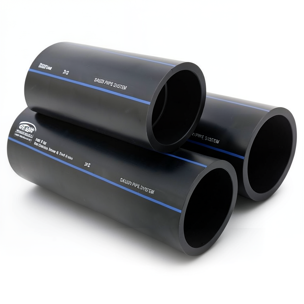 SPS HDPE Pipes PE 80 Pressure 8 Bar Outside Diameter 160 mm Thickness 9.5 mm Black | Saudi Pipes Systems (SPS)