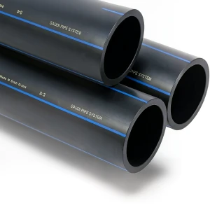 SPS HDPE Pipes PE 80 Pressure 8 Bar Outside Diameter 140 mm Thickness 8.3 mm Black | Saudi Pipes Systems (SPS)