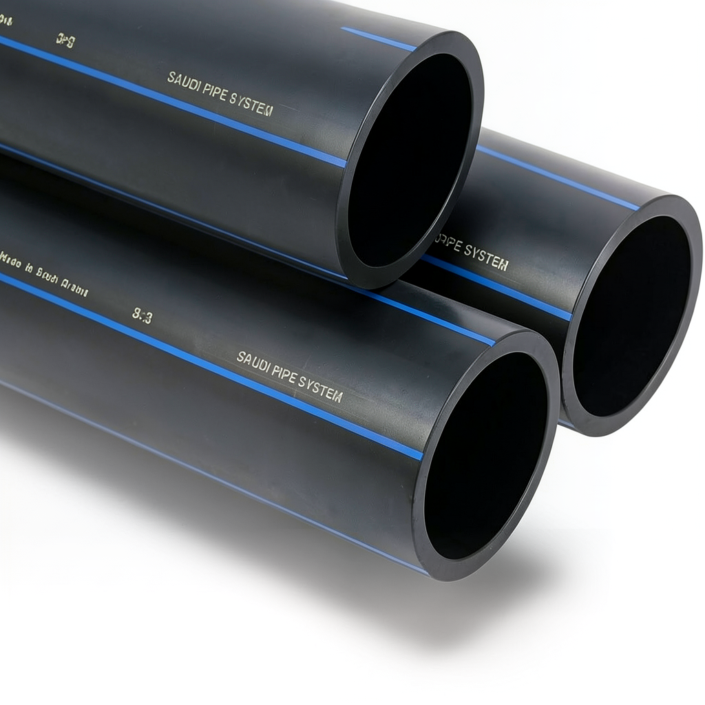 SPS HDPE Pipes PE 80 Pressure 8 Bar Outside Diameter 140 mm Thickness 8.3 mm Black | Saudi Pipes Systems (SPS)