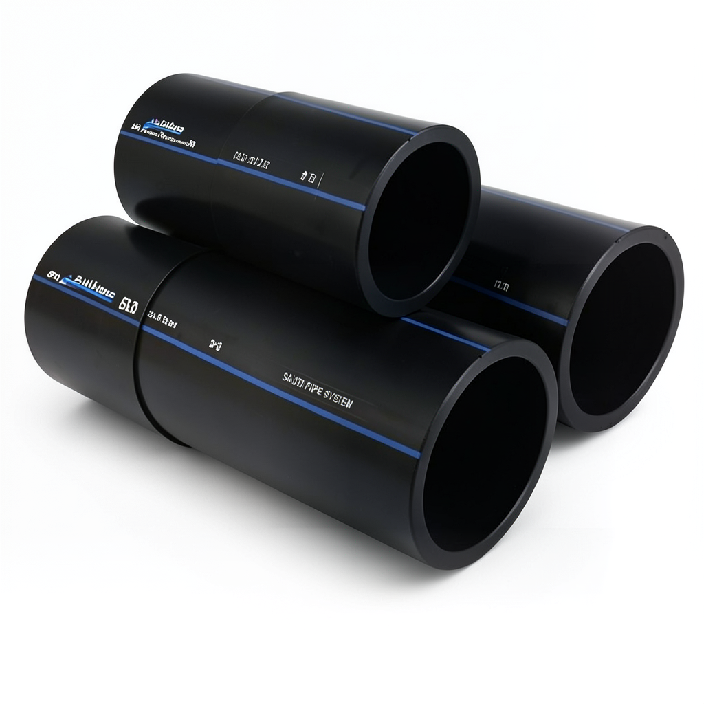 SPS HDPE Pipes PE 80 Pressure 12.5 Bar Outside Diameter 140 mm Thickness 12.7 mm Black | Saudi Pipes Systems (SPS)