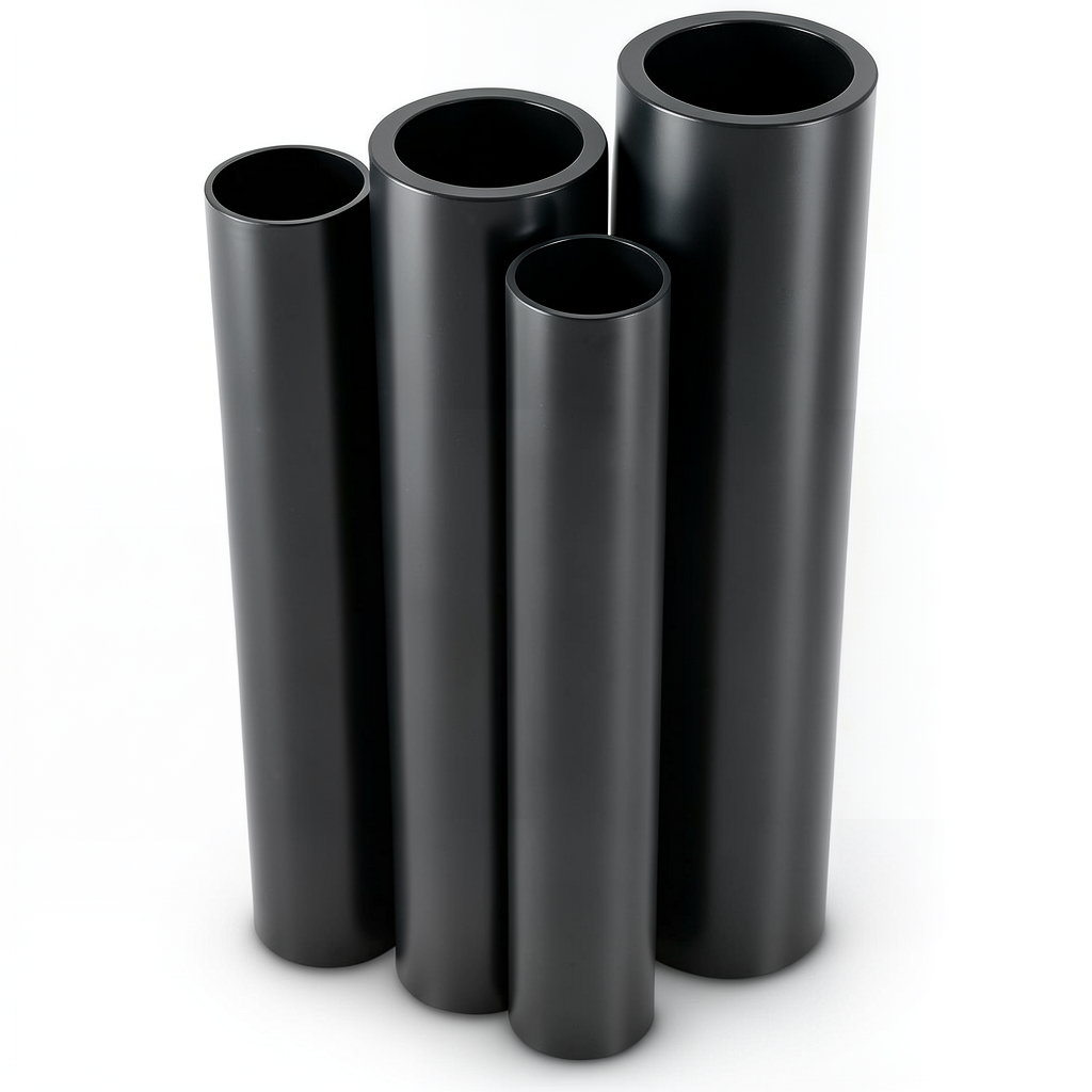 أنابيب HDPE PE 80 ضغط 3.2 بار قطر خارجي 630 مم سمك 15.4 مم لون أسود