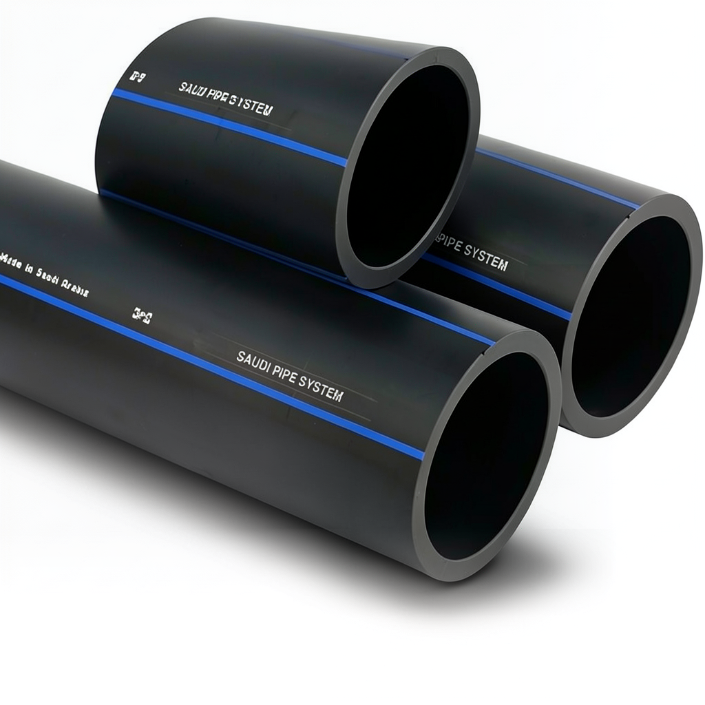SPS HDPE Pipes PE 80 Pressure 12.5 Bar Outside Diameter 160 mm Thickness 14.6 mm Black | Saudi Pipes Systems (SPS)