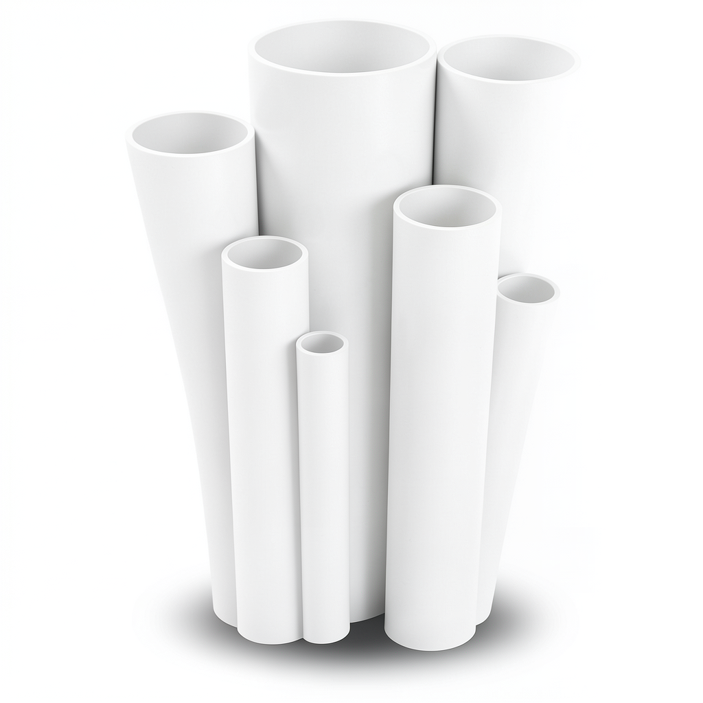مواسير UPVC ضغط 6 بار قطر خارجي 225 مم سمك 6.6 مم لون أبيض