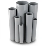 UPVC Pipes 2.5 Bar Pressure 225 mm Diameter 1.8 mm Thickness Gray