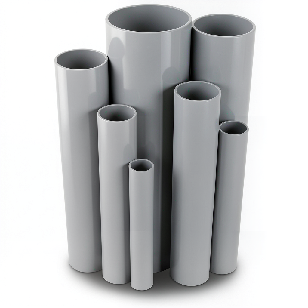 UPVC Pipes 2.5 Bar Pressure 225 mm Diameter 1.8 mm Thickness Gray