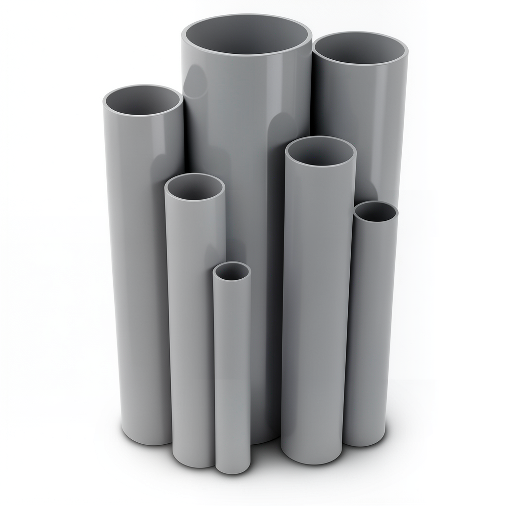 UPVC Pipes 4 Bar Pressure 225 mm OD 4.5 mm Thickness Gray