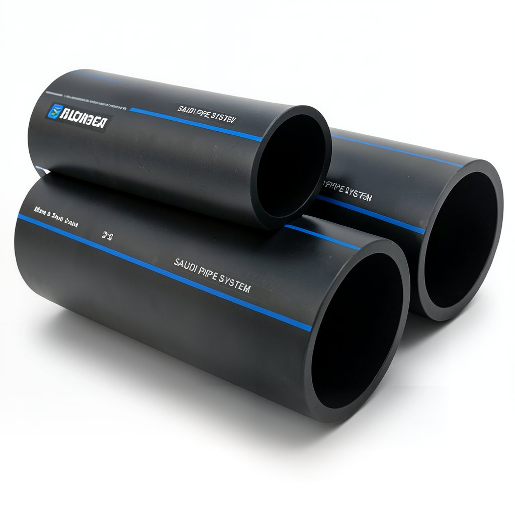 SPS HDPE Pipes PE 80 Pressure 12.5 Bar Outside Diameter 180 mm Thickness 16.4 mm Black | Saudi Pipes Systems (SPS)
