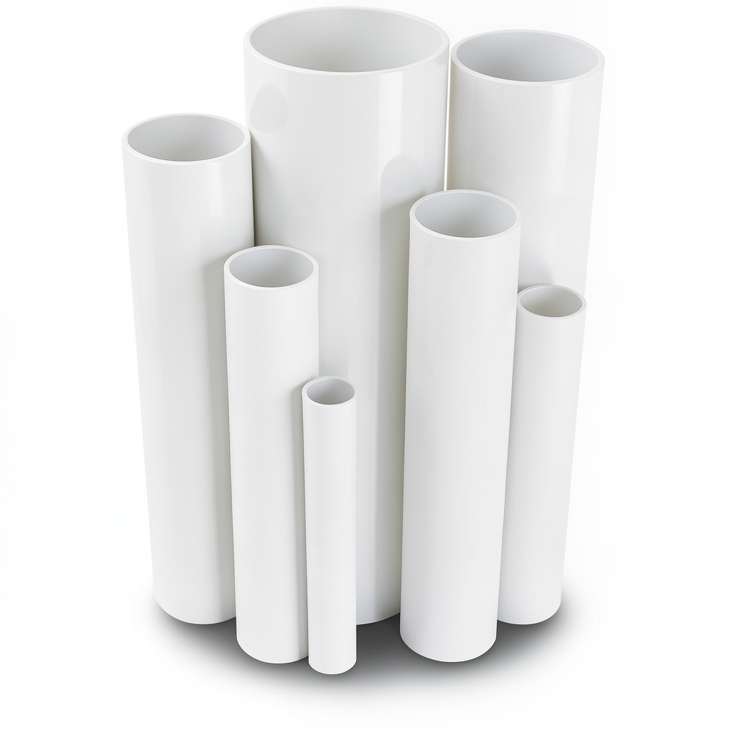 مواسير UPVC ضغط 6 بار قطر خارجي 225 مم سمك 6.6 مم لون أبيض