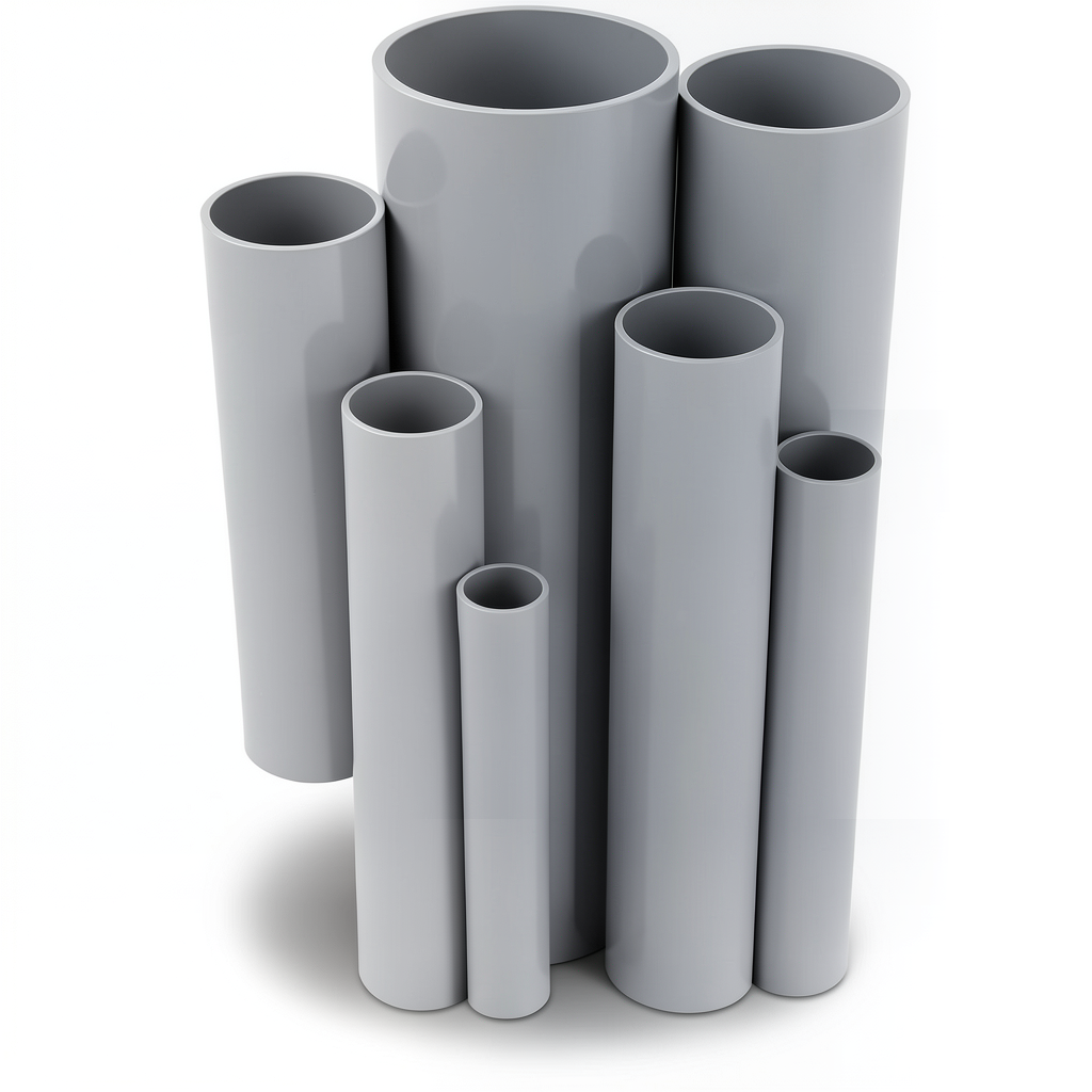 UPVC Pipes 2.5 Bar Pressure 225 mm Diameter 1.8 mm Thickness Gray