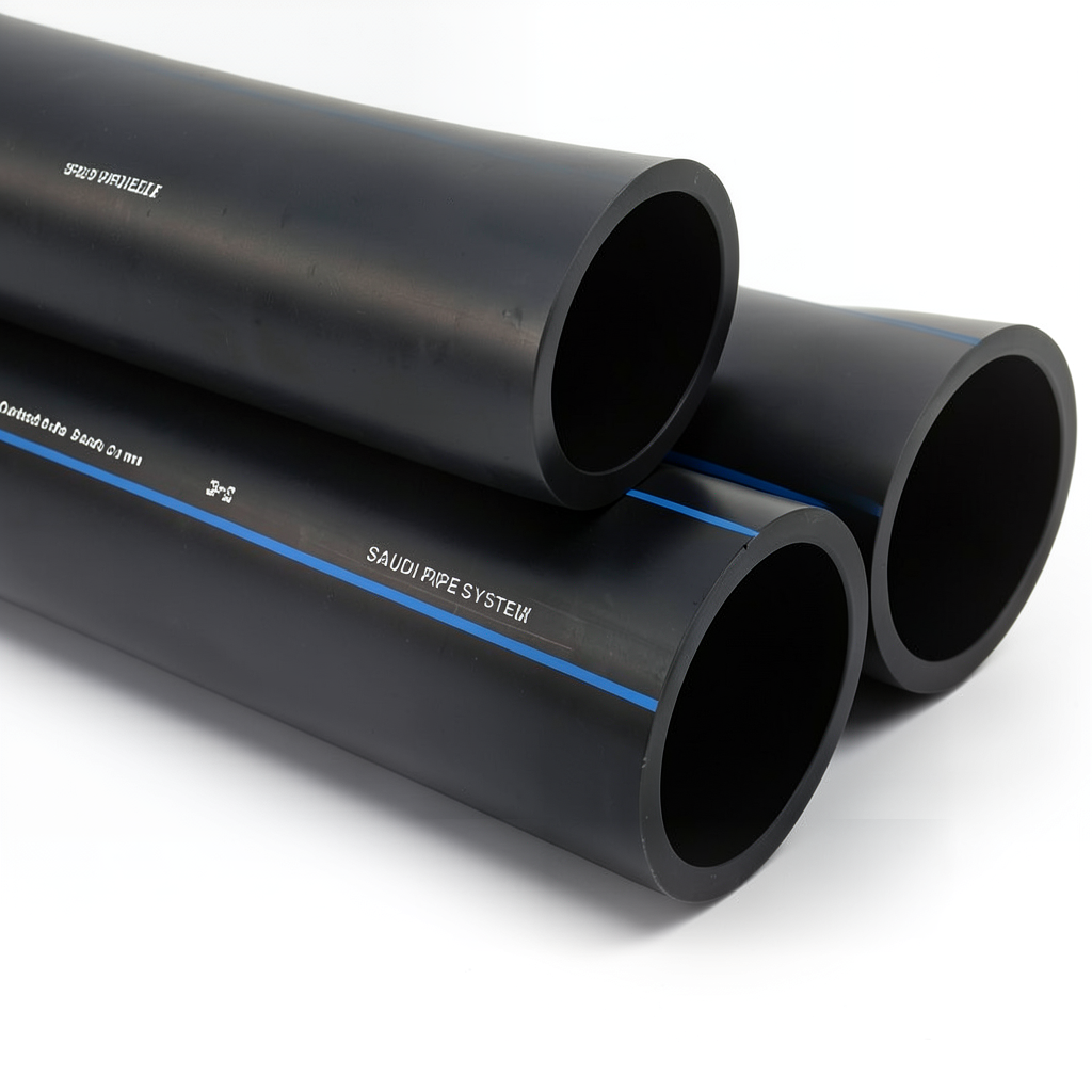 SPS HDPE Pipes PE 80 Pressure 5 Bar Outside Diameter 200 mm Thickness 7.7 mm Black | Saudi Pipes Systems (SPS)