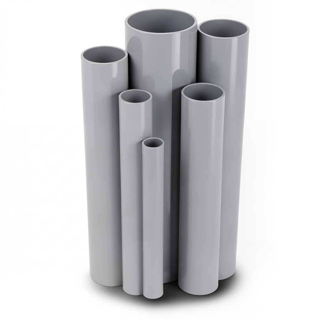 UPVC Pipes Pressure 6 Bar Outside Diameter 225 mm Thickness 6.6 mm Gray